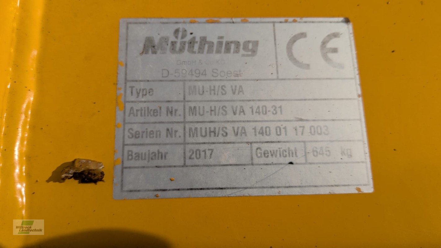 Mulchgerät & Häckselgerät van het type Müthing MU-H/S VA 140, Gebrauchtmaschine in Rhede / Brual (Foto 8)