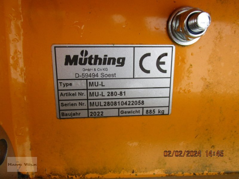 Mulchgerät & Häckselgerät типа Müthing MU-L 280, Neumaschine в Soyen (Фотография 4)