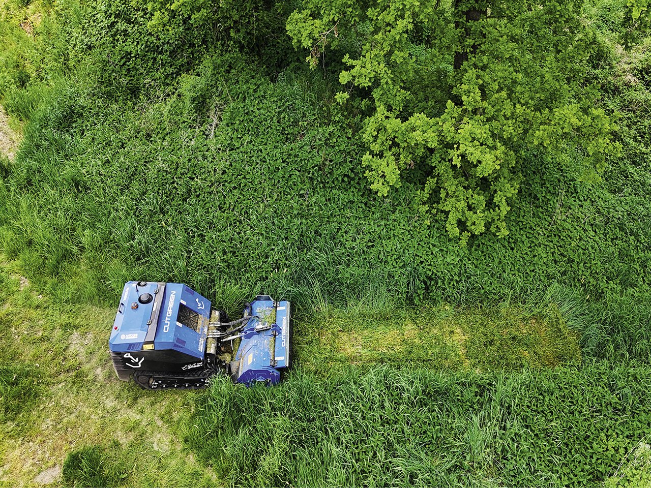 Mulchgerät & Häckselgerät Türe ait Reil & Eichinger Funkgesteuerte Raupe Cutgreen 25, Neumaschine içinde Nittenau (resim 7)