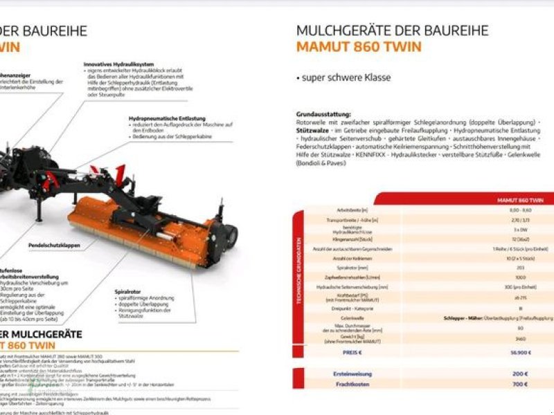 Mulchgerät & Häckselgerät typu SaMASZ Mammut 860 Twin, Neumaschine w Bad Kötzting (Zdjęcie 1)