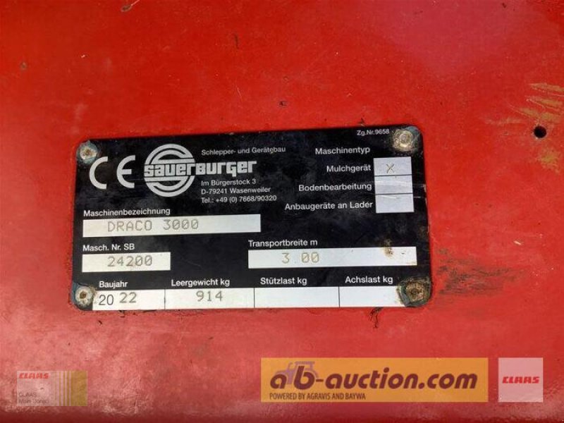 Mulchgerät & Häckselgerät от тип Sauerburger DRACO 3000 KREISELMULCHER, Gebrauchtmaschine в Wassertrüdingen (Снимка 5)