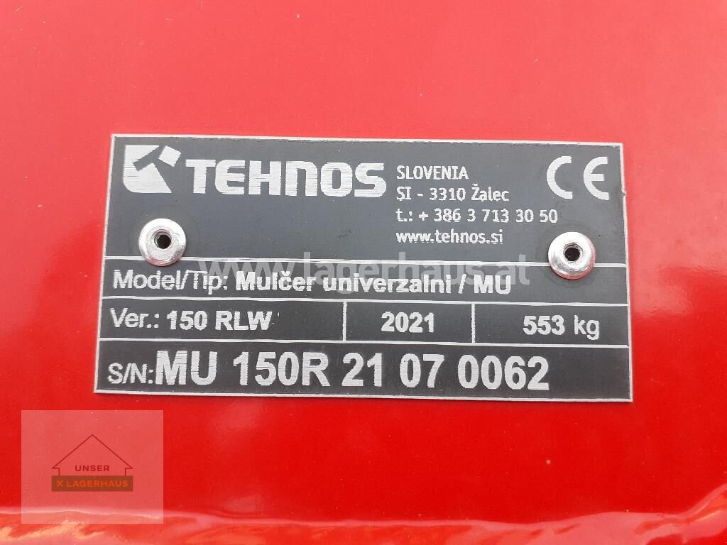 Mulchgerät & Häckselgerät typu Tehnos MU150 LW, Neumaschine w Wolkersdorf (Zdjęcie 2)