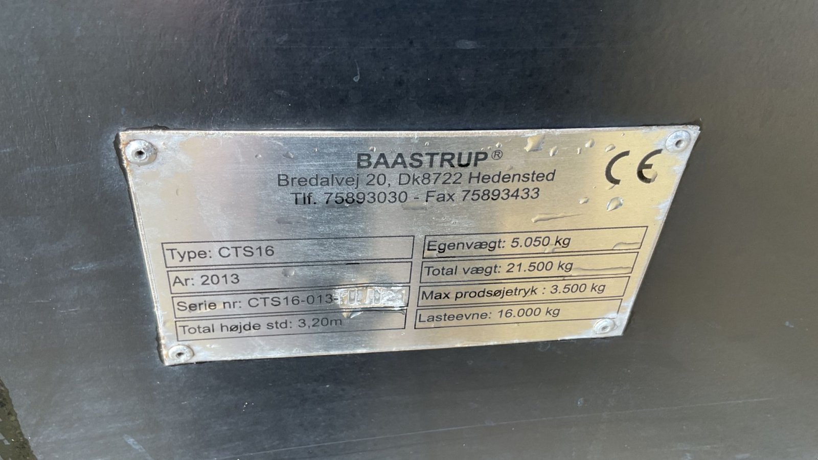 Muldenkipper za tip Baastrup BTS 16T, Gebrauchtmaschine u Bording (Slika 2)