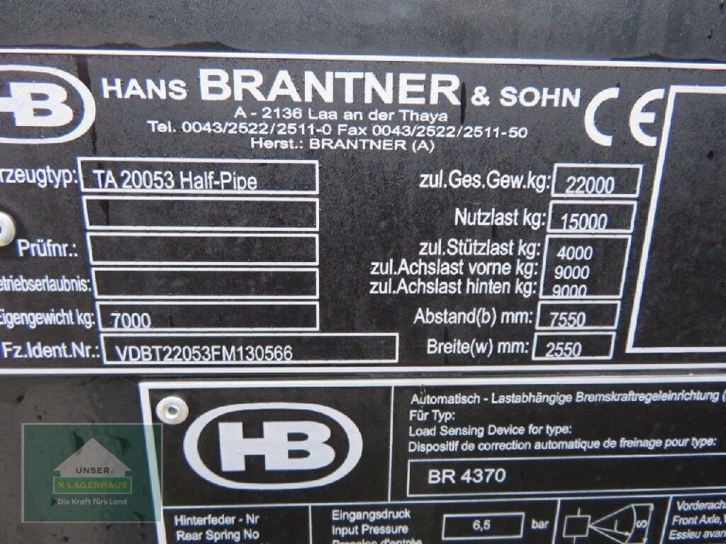 Muldenkipper tipa Brantner TA 20053 Halfpipe, Neumaschine u Hofkirchen (Slika 12)