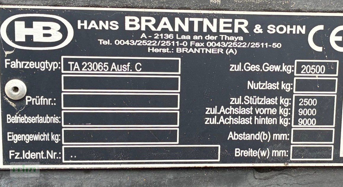 Muldenkipper a típus Brantner TA 23065, Gebrauchtmaschine ekkor: Bruckmühl (Kép 5)