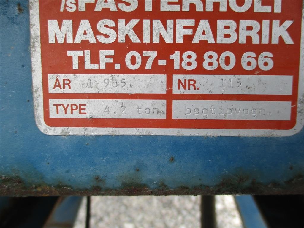 Muldenkipper tip Fasterholt 4,2 ton tipvogn med Kornsider, Gebrauchtmaschine in Lintrup (Poză 7)
