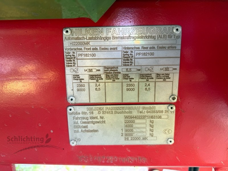 Muldenkipper типа Hilken HI 22000 MK, Gebrauchtmaschine в Marxen (Фотография 14)