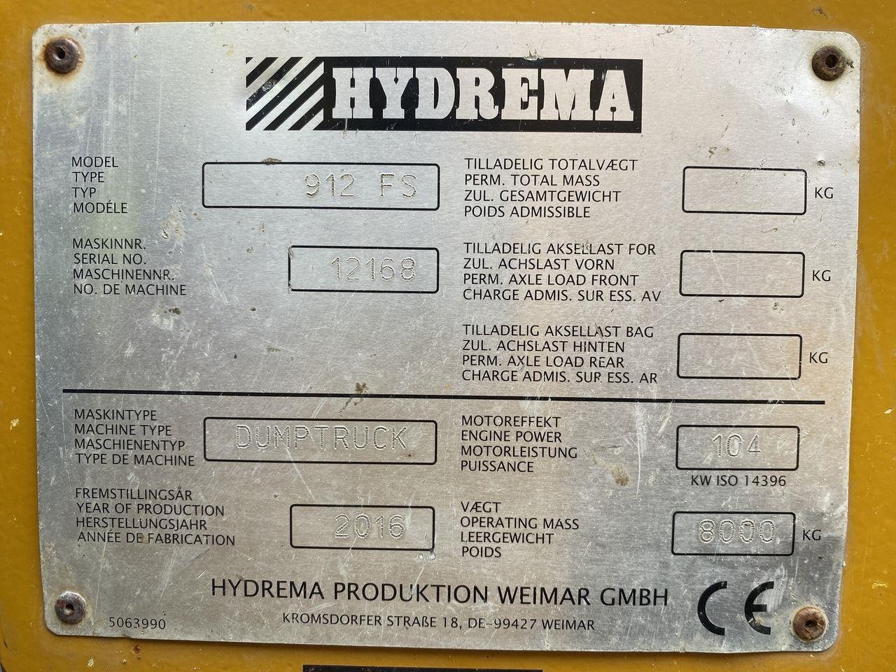 Muldenkipper typu Hydrema 912, Gebrauchtmaschine v Skive (Obrázek 11)