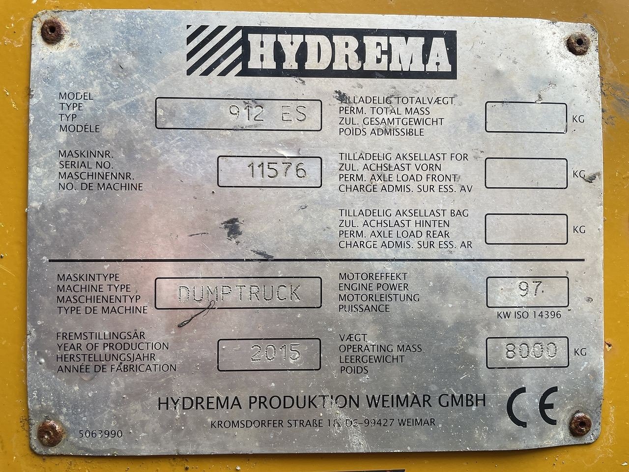 Muldenkipper типа Hydrema 912ES, Gebrauchtmaschine в Skive (Фотография 12)