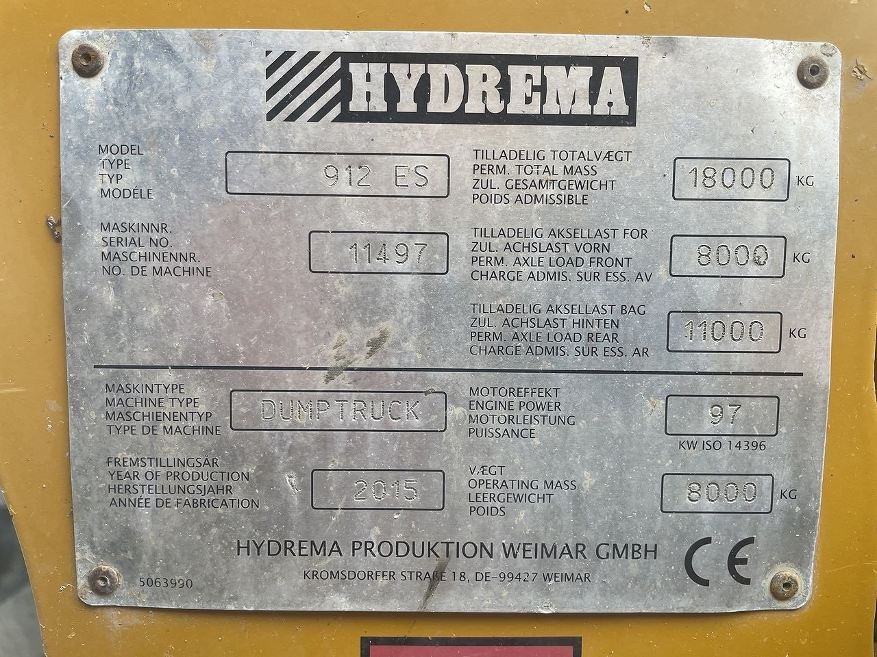 Muldenkipper от тип Hydrema 912ES, Gebrauchtmaschine в Skive (Снимка 13)