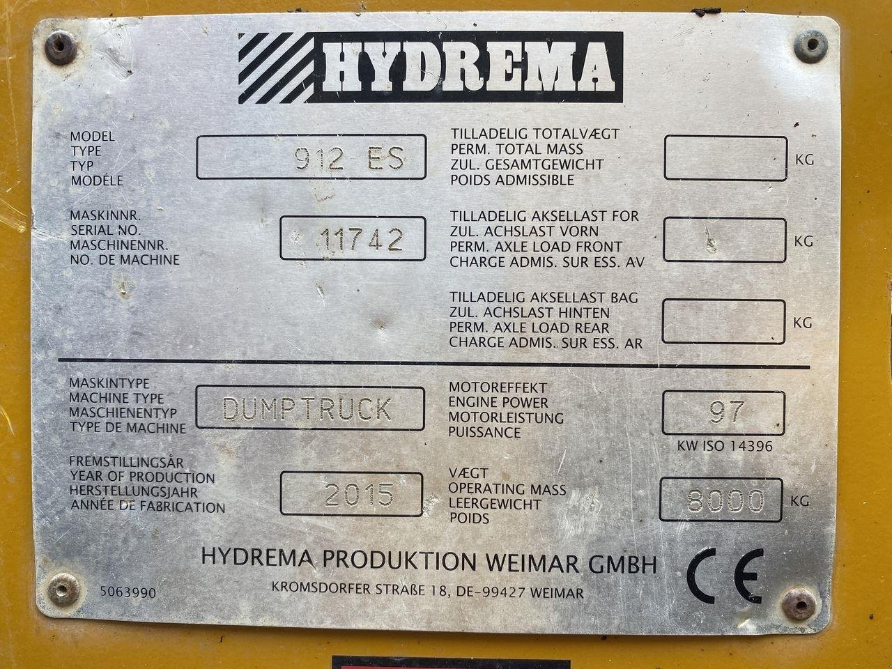 Muldenkipper от тип Hydrema 912ES, Gebrauchtmaschine в Skive (Снимка 11)