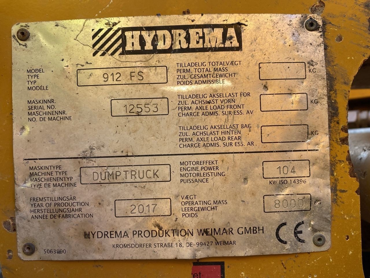 Muldenkipper от тип Hydrema 912FS, Gebrauchtmaschine в Skive (Снимка 11)