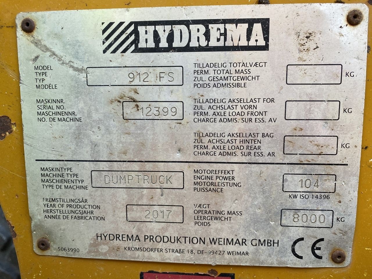 Muldenkipper van het type Hydrema 912FS, Gebrauchtmaschine in Skive (Foto 11)