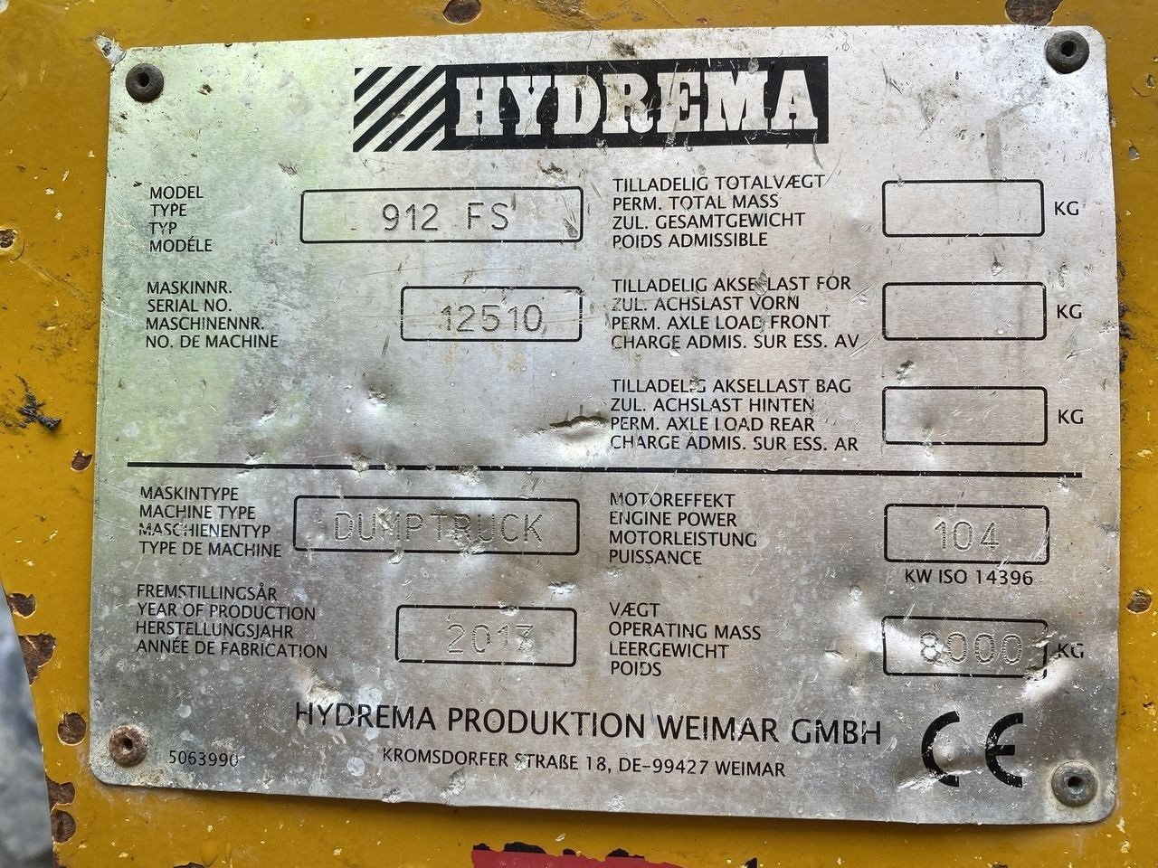 Muldenkipper van het type Hydrema 912FS, Gebrauchtmaschine in Skive (Foto 11)