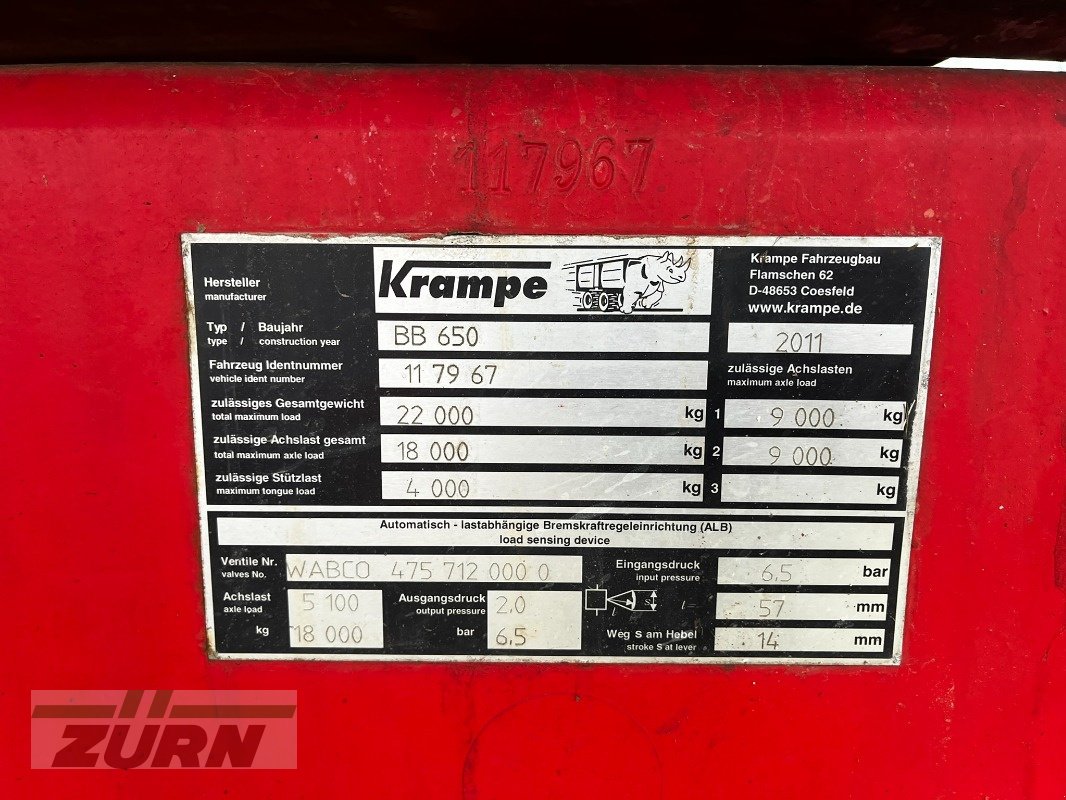 Muldenkipper типа Krampe BB650, Gebrauchtmaschine в Emskirchen (Фотография 14)