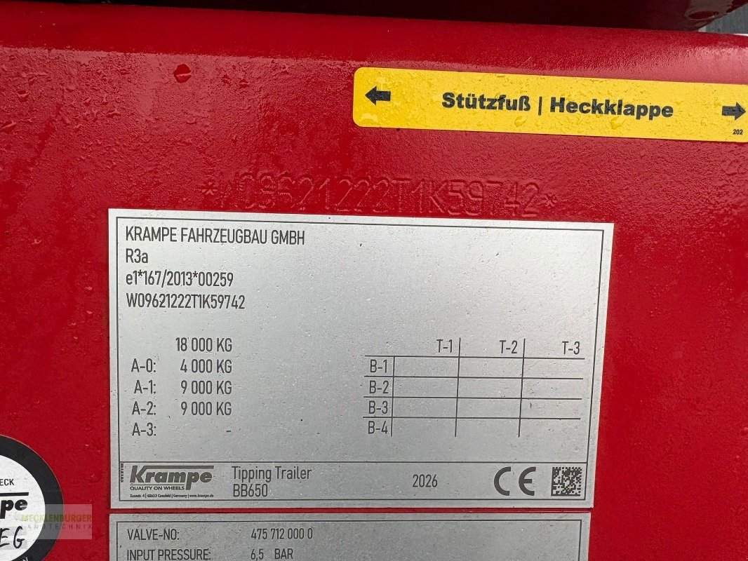 Muldenkipper типа Krampe Big Body 650 Carrier, Neumaschine в Mühlengeez (Фотография 13)