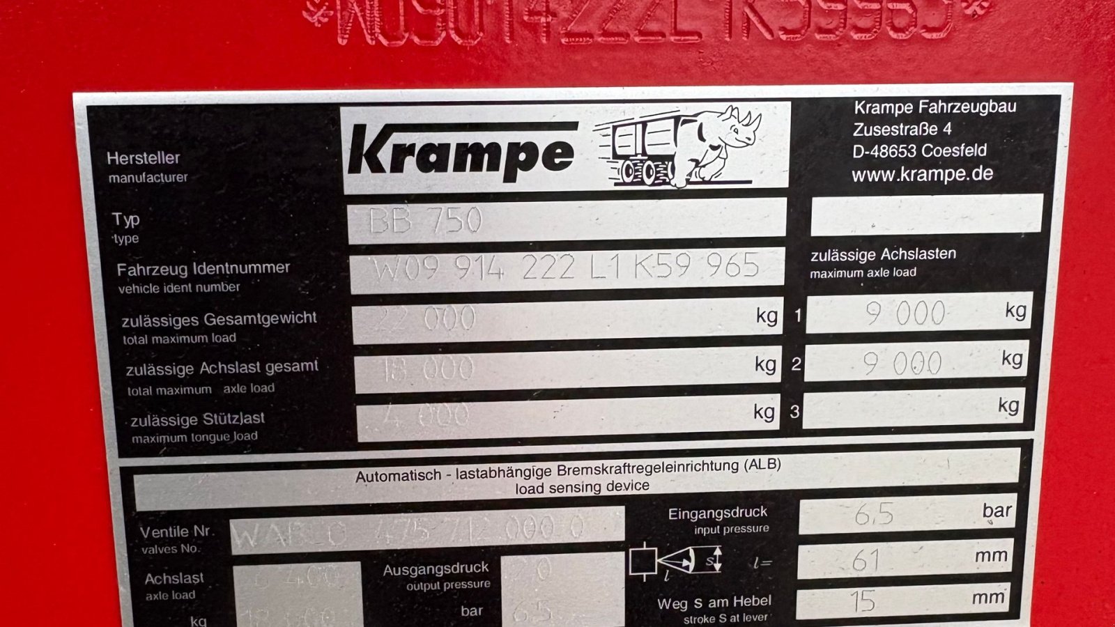 Muldenkipper of the type Krampe Big Body 750  Hydraulisk Klapbar side, Gebrauchtmaschine in Løgstør (Picture 18)