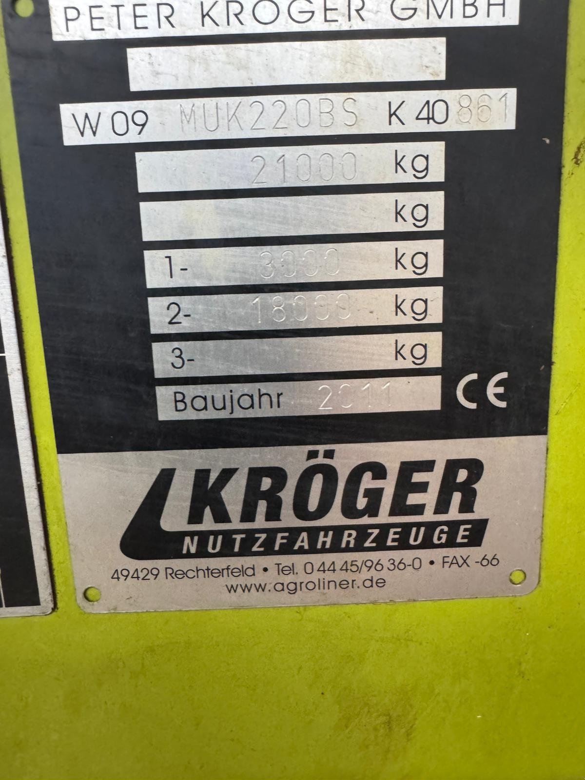 Muldenkipper Türe ait Kröger Agroliner MUK 220, Gebrauchtmaschine içinde Steißlingen  (resim 7)