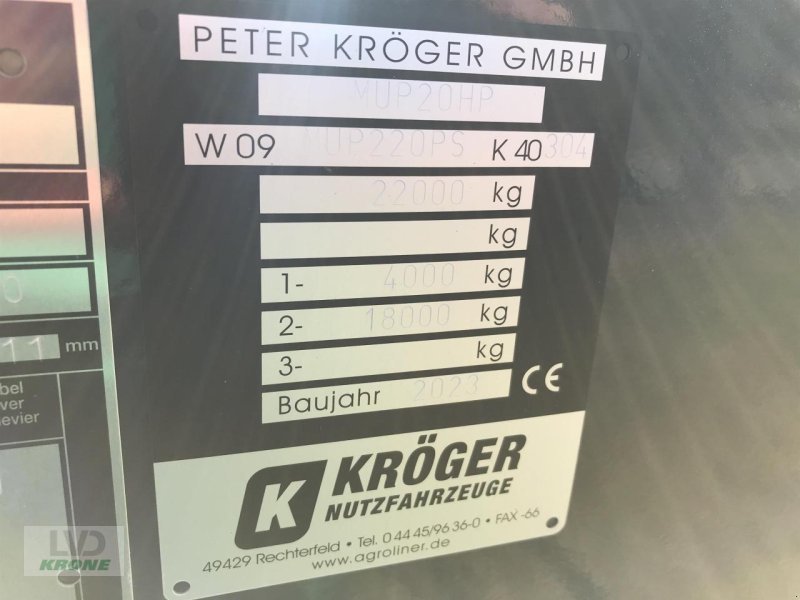 Muldenkipper типа Kröger MUP 20 HP, Gebrauchtmaschine в Spelle (Фотография 11)