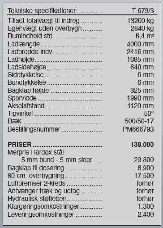 Muldenkipper типа PRONAR T-679/3, Gebrauchtmaschine в Vrå (Фотография 8)
