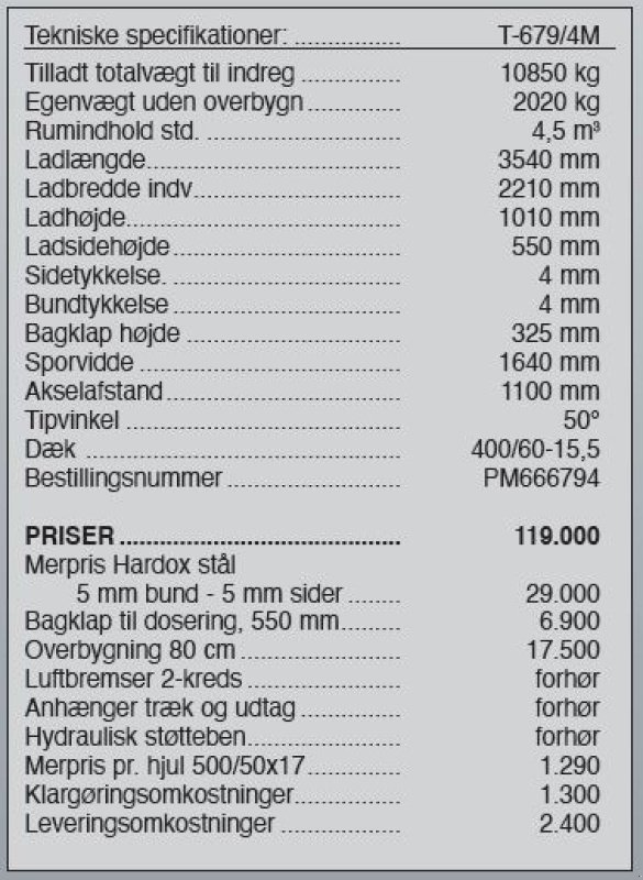 Muldenkipper типа PRONAR T-679/4 M, Gebrauchtmaschine в Vrå (Фотография 10)