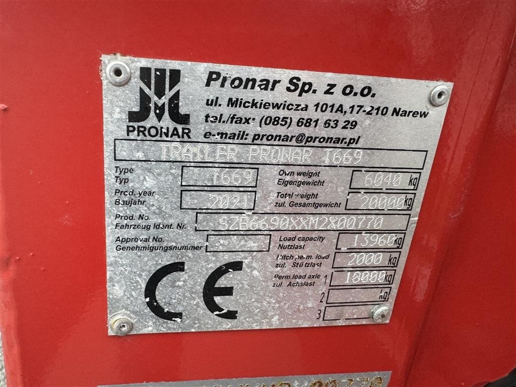 Muldenkipper типа PRONAR T669 XL  “Big Volume”, Gebrauchtmaschine в Ringe (Фотография 5)