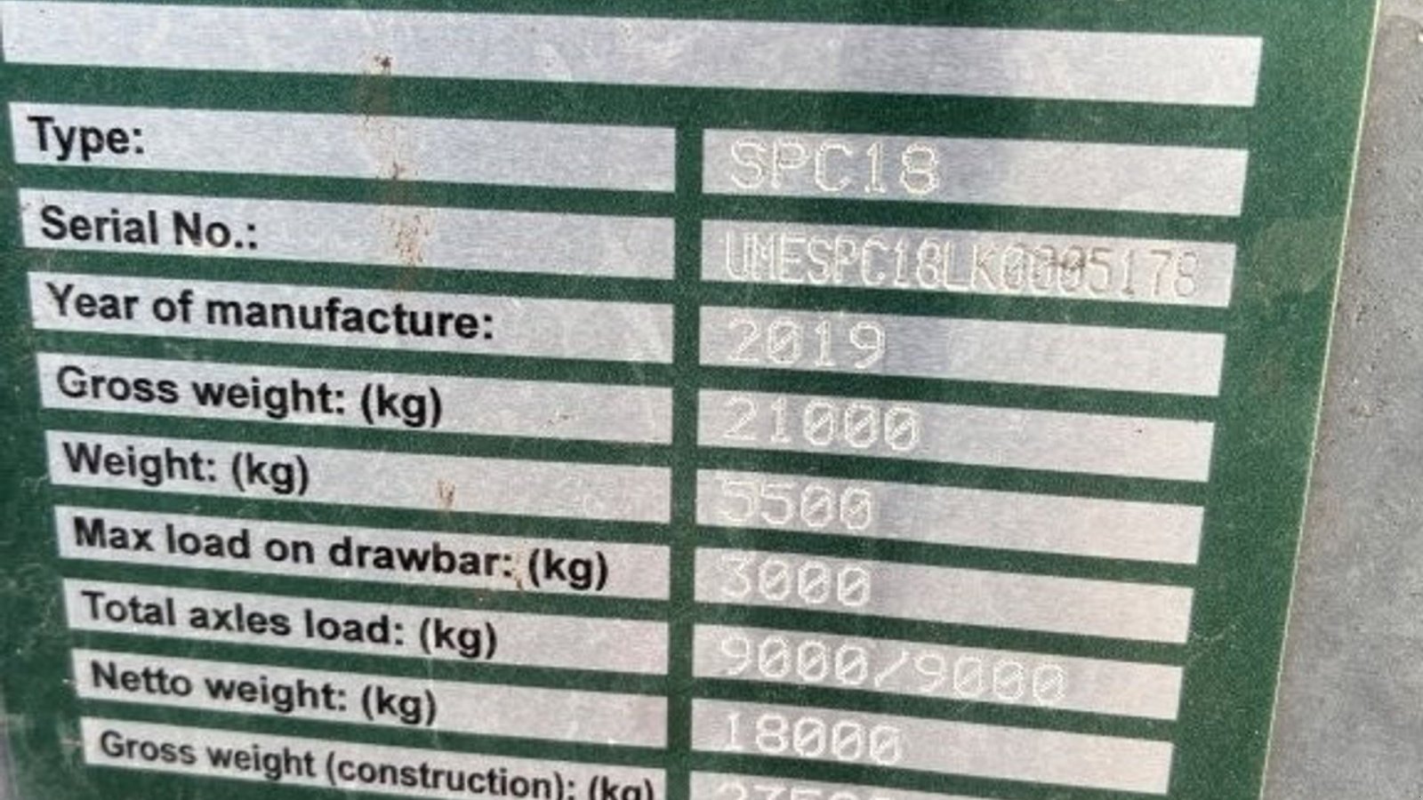 Muldenkipper от тип Sonstige SPC 18 Tipvogn, Gebrauchtmaschine в Tinglev (Снимка 9)
