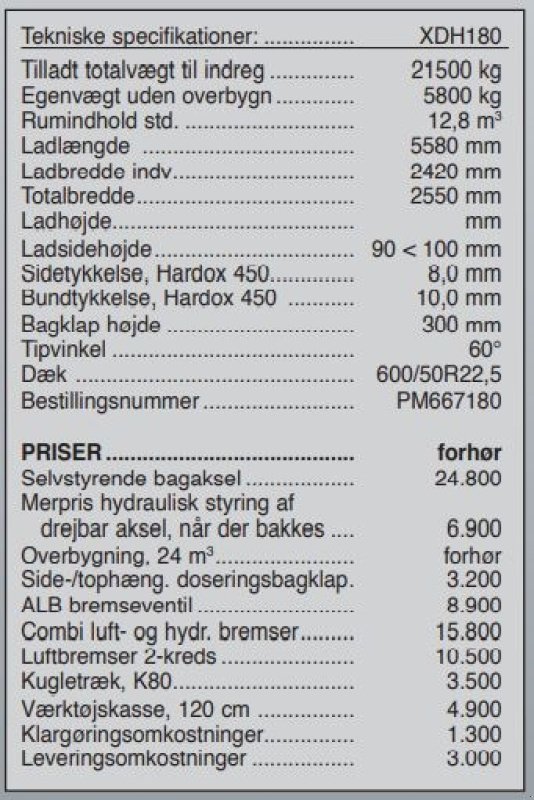 Muldenkipper tip Sonstige XDH 180, Gebrauchtmaschine in Vrå (Poză 8)