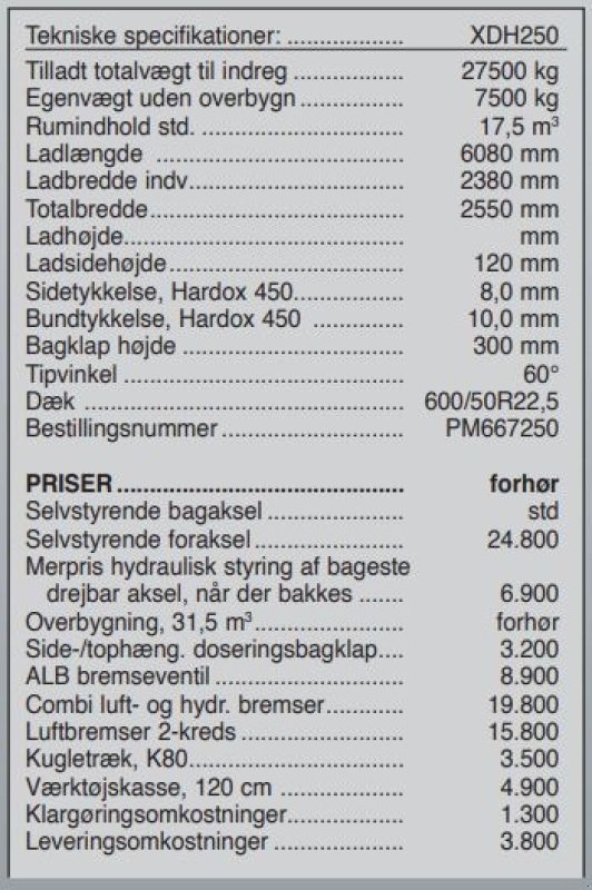 Muldenkipper des Typs Sonstige XDH 250, Gebrauchtmaschine in Vrå (Bild 4)