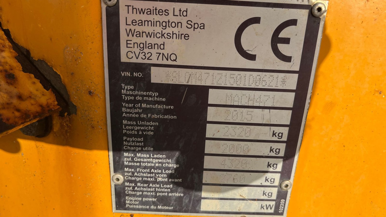 Muldenkipper of the type Thwaites 2 tons Mach 471 Højtip og sving., Gebrauchtmaschine in Rønnede (Picture 8)