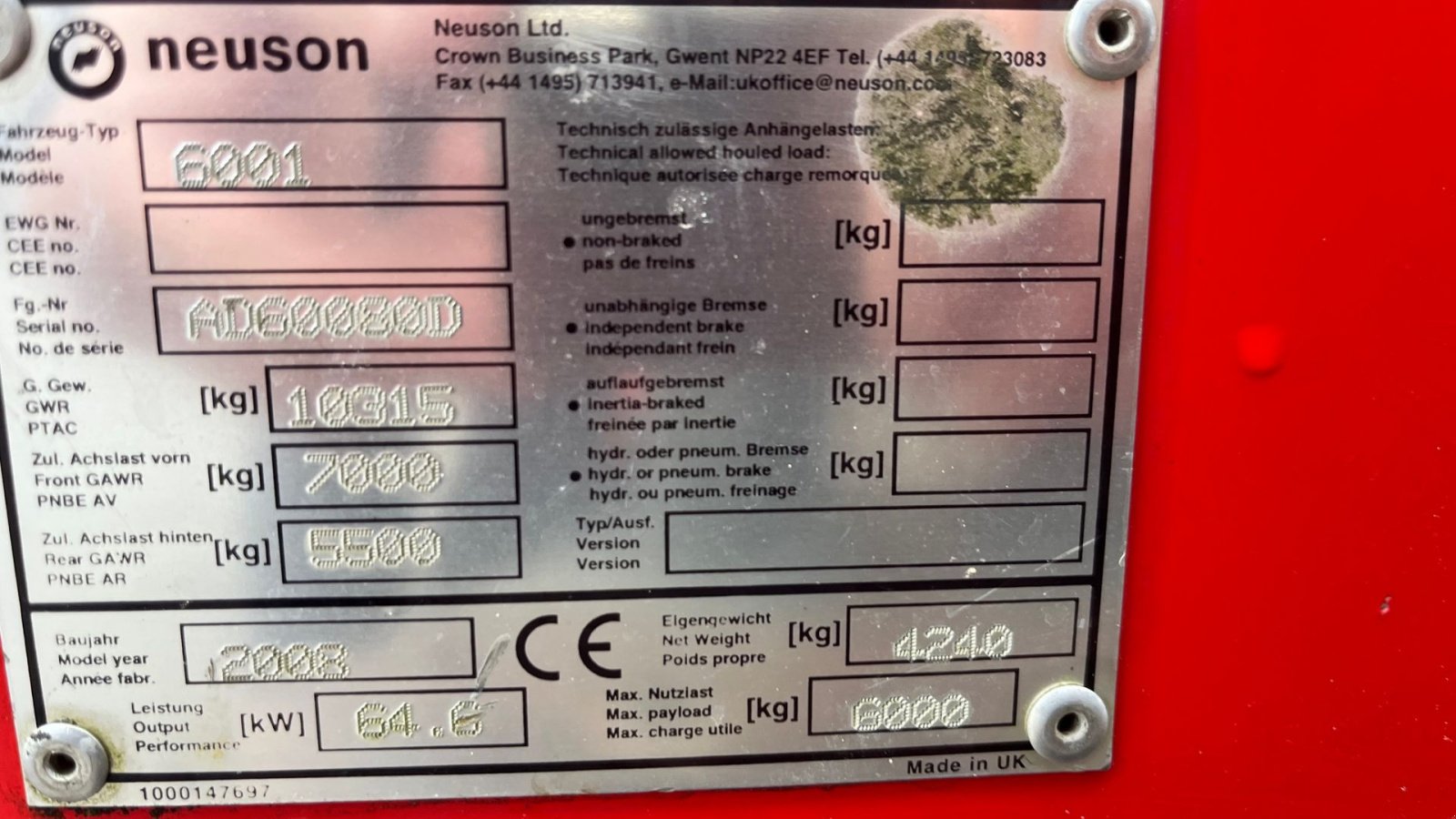 Muldenkipper tipa Wacker Neuson 6001 6t dumper med frejbar lad, Gebrauchtmaschine u Rønnede (Slika 13)
