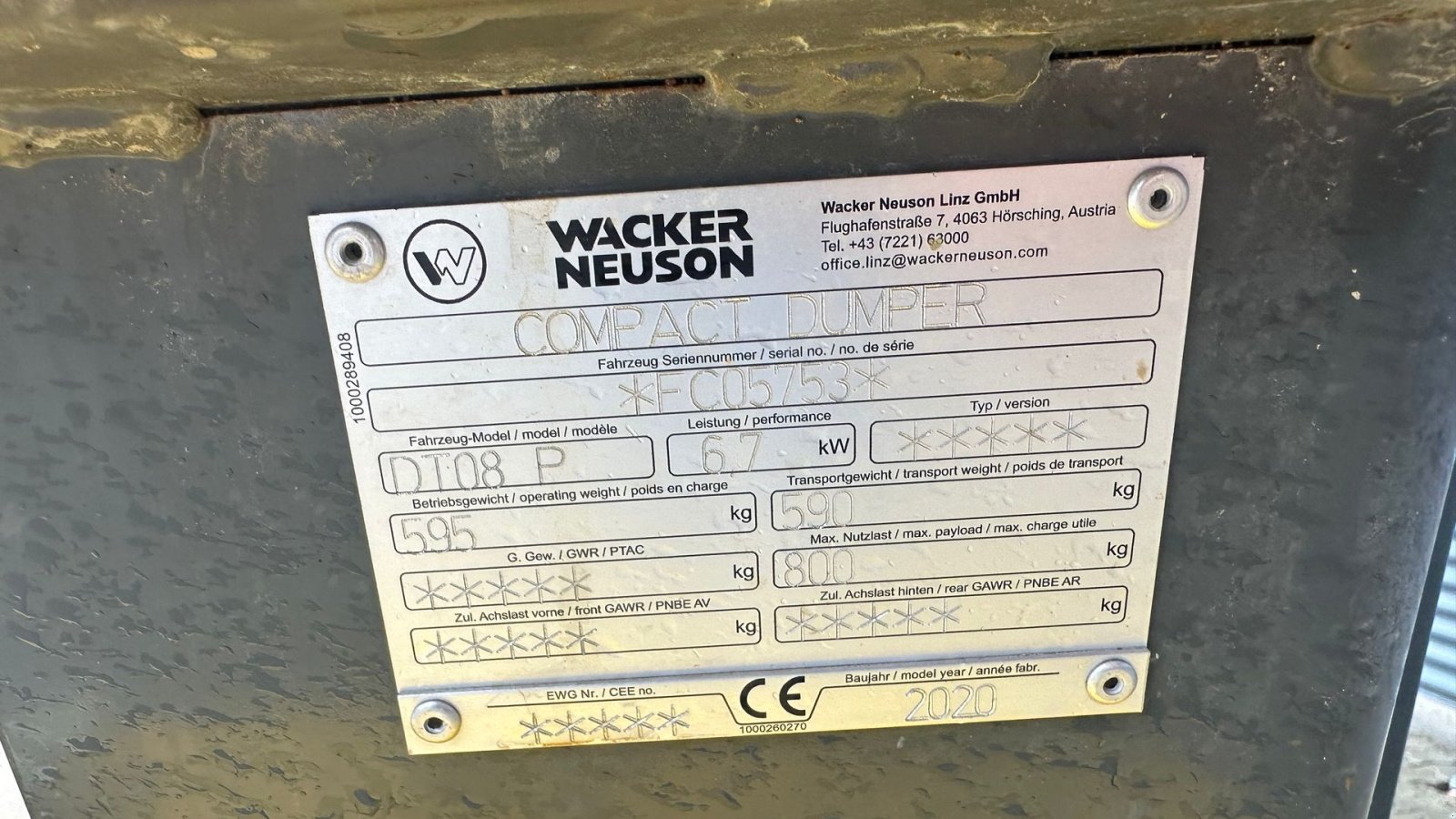 Muldenkipper типа Wacker Neuson DT08, Gebrauchtmaschine в Rønnede (Фотография 8)