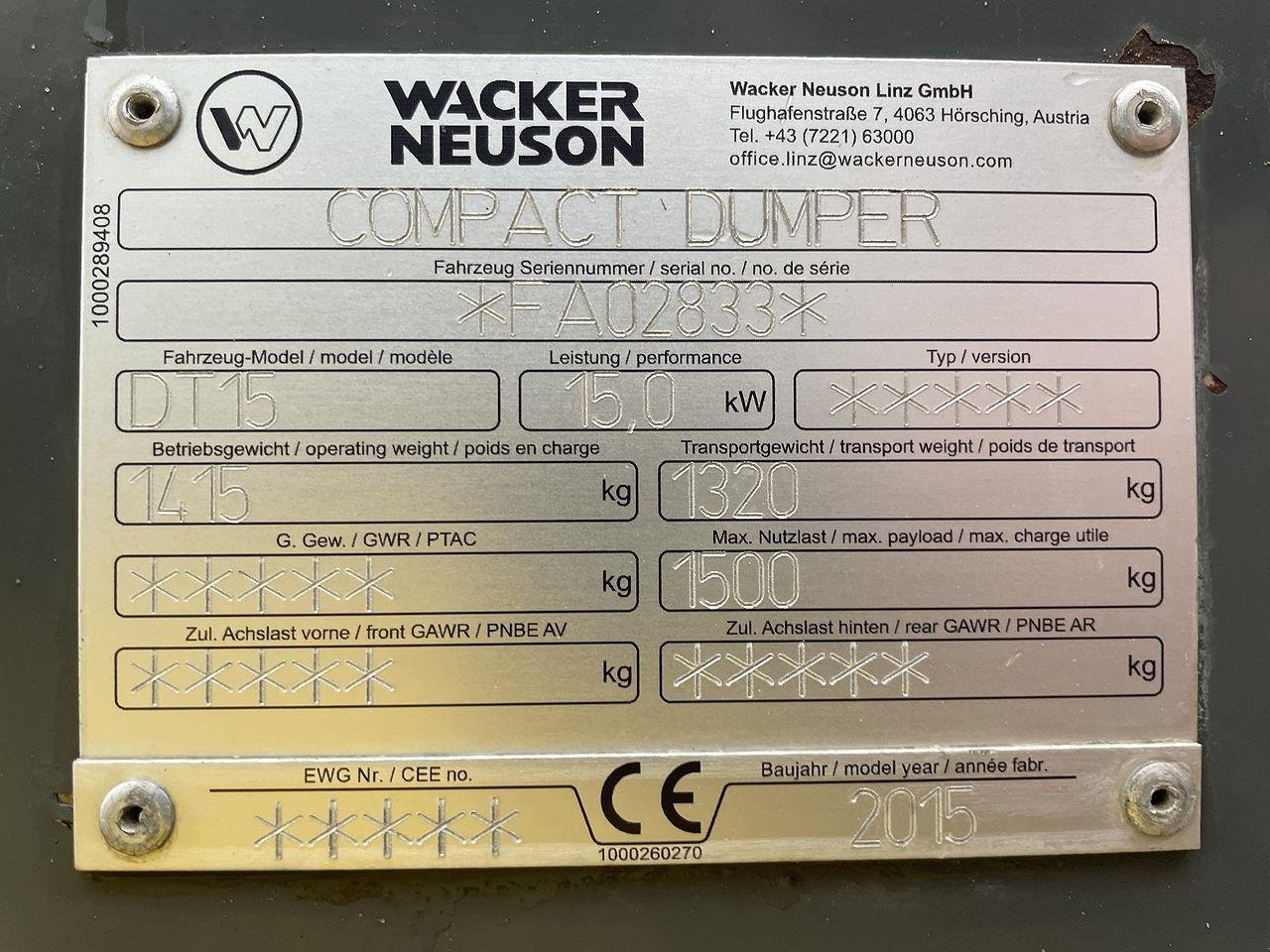 Muldenkipper от тип Wacker Neuson DT15, Gebrauchtmaschine в Skive (Снимка 12)