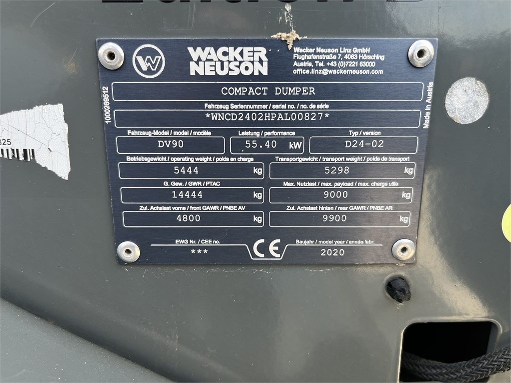 Muldenkipper tip Wacker Neuson DV 90, Gebrauchtmaschine in Vojens (Poză 14)