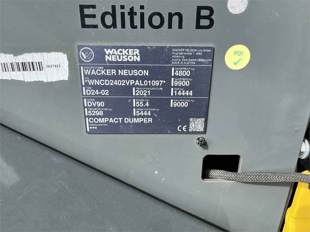 Muldenkipper of the type Wacker Neuson DV 90, Gebrauchtmaschine in Vojens (Picture 13)