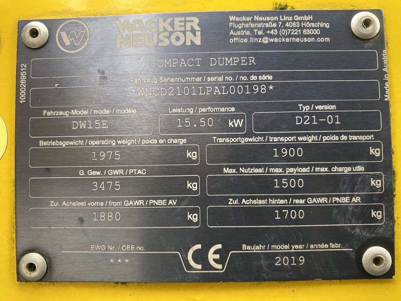 Muldenkipper of the type Wacker Neuson DW15E, Gebrauchtmaschine in Skive (Picture 11)