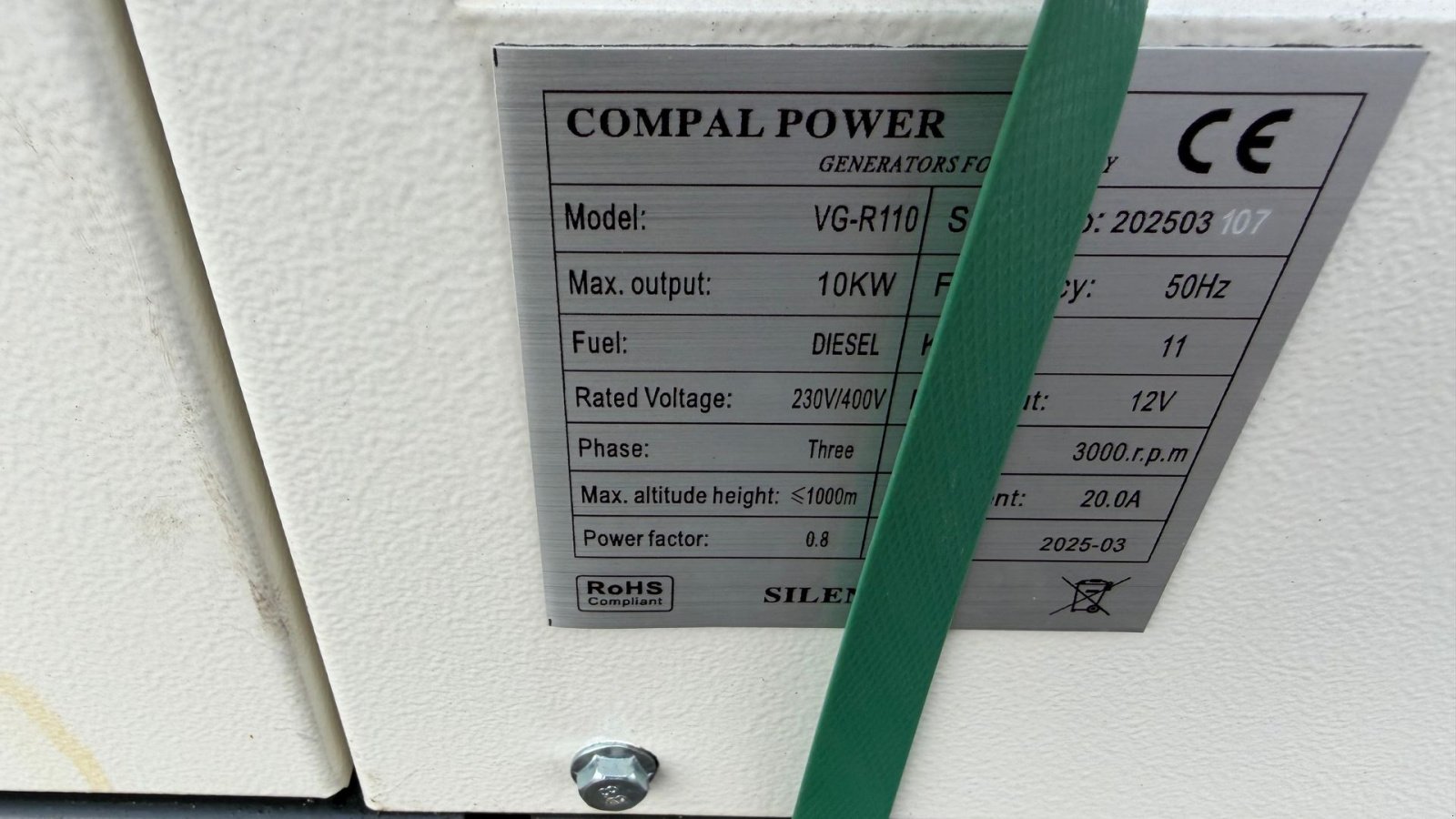 Notstromaggregat tip Agri-Power VG-R110 11 KVA Støjsvag Diesel Generator, Gebrauchtmaschine in Dronninglund (Poză 9)