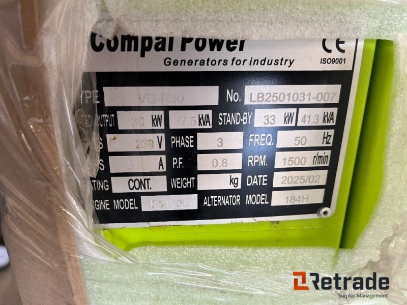 Notstromaggregat Türe ait Agri-Power VG-R30, Gebrauchtmaschine içinde Rødovre (resim 1)