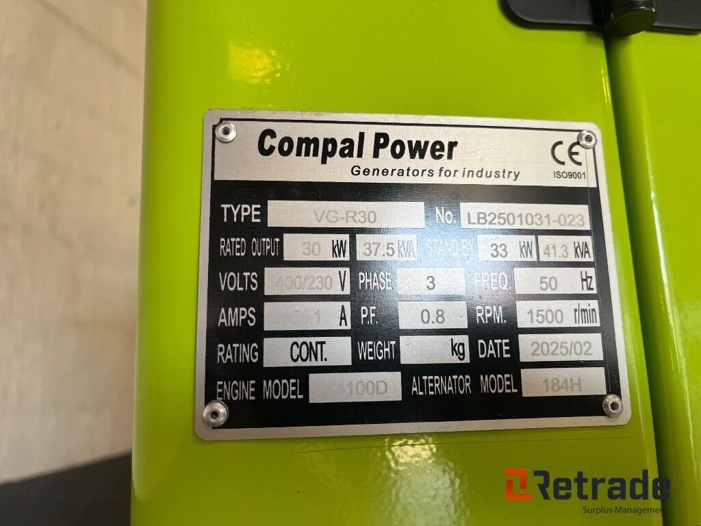 Notstromaggregat des Typs Agri-Power VG-R30, Gebrauchtmaschine in Rødovre (Bild 1)