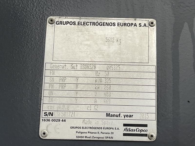 Notstromaggregat van het type Atlas Copco QAS 325, Gebrauchtmaschine in Waregem (Foto 7)