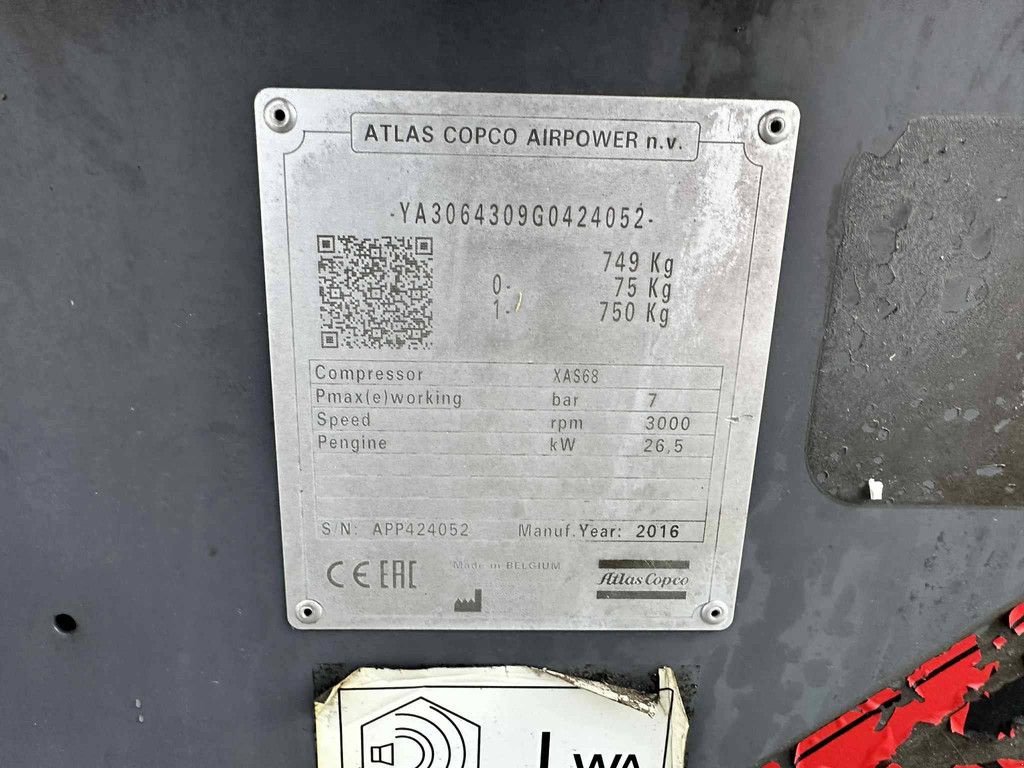 Notstromaggregat van het type Atlas Copco XAS68, Gebrauchtmaschine in Antwerpen (Foto 7)