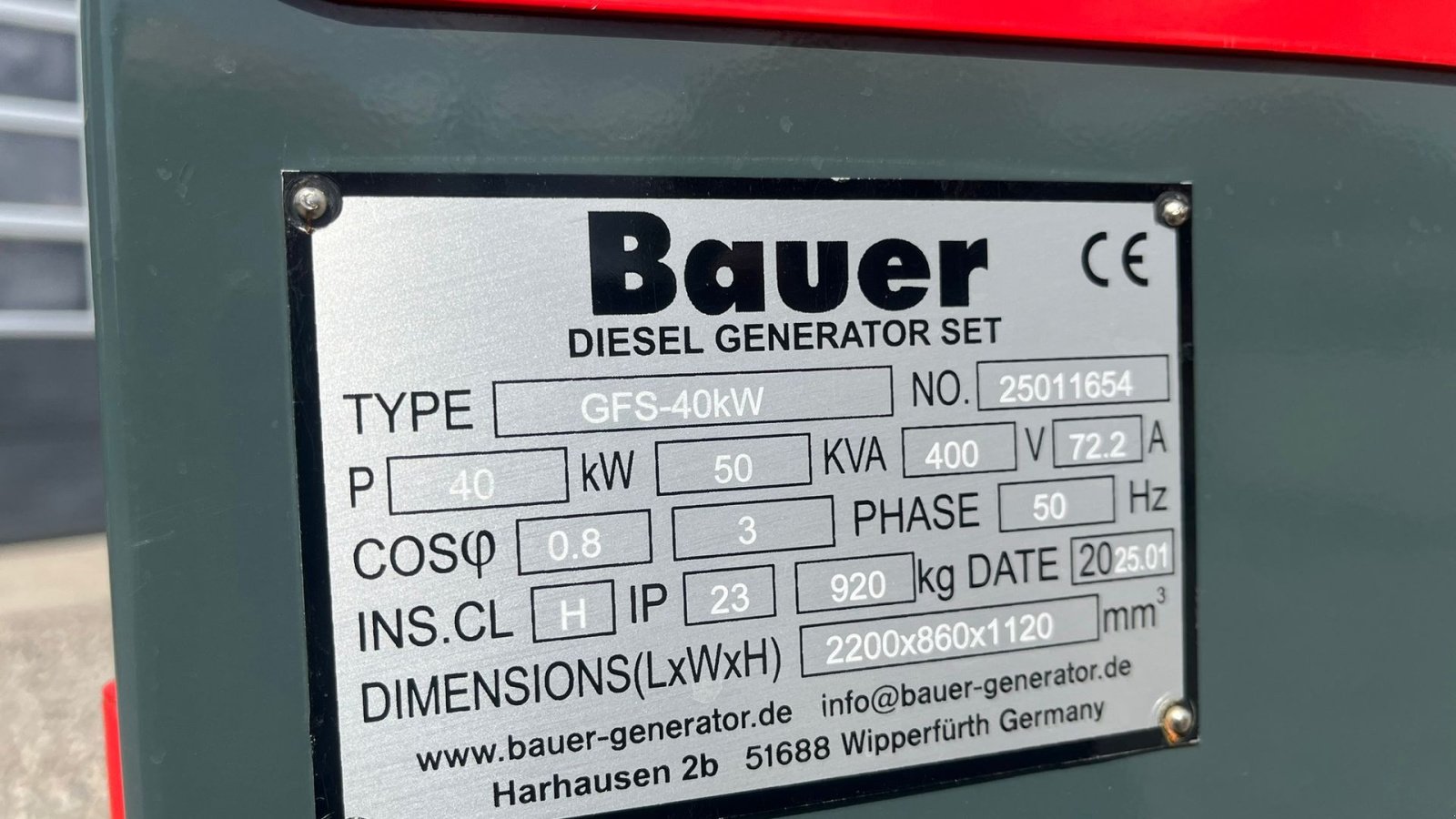 Notstromaggregat van het type Bauer GFS-40 ATS, 40 kW/50 kVA Fabriksny generator, Gebrauchtmaschine in Lintrup (Foto 4)