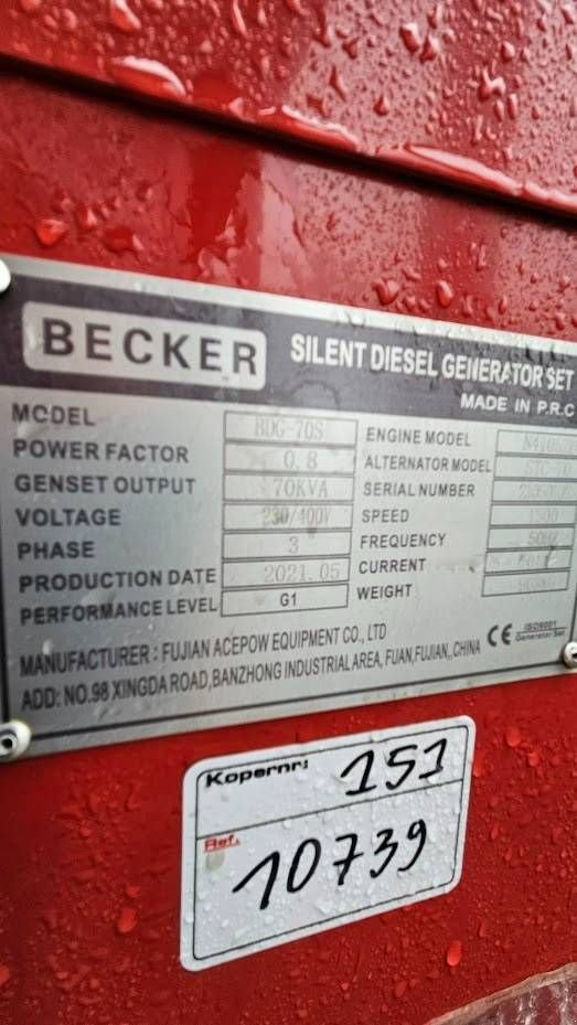 Notstromaggregat des Typs Becker - 70 KVA - Occasie diesel generator - Javac - IIII, Gebrauchtmaschine in Kalmthout (Bild 5)