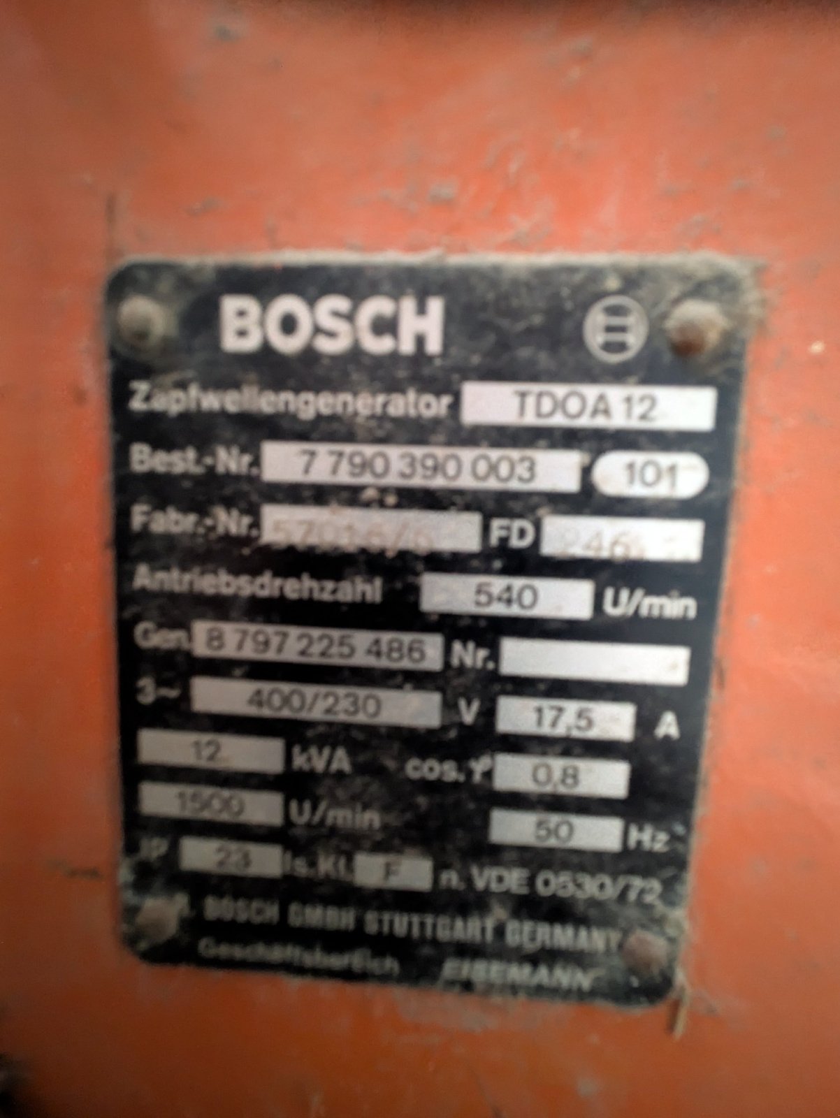 Notstromaggregat типа Bosch DTOA12, Gebrauchtmaschine в Taching (Фотография 3)