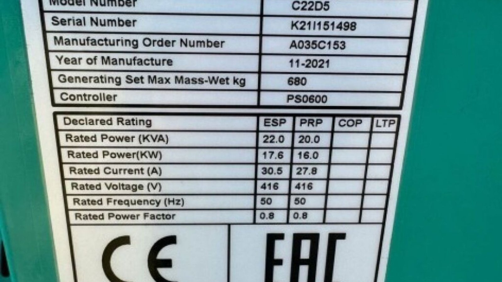 Notstromaggregat za tip Cummins 20KVA/16KW  16KW-20KVA, Gebrauchtmaschine u Rødovre (Slika 5)