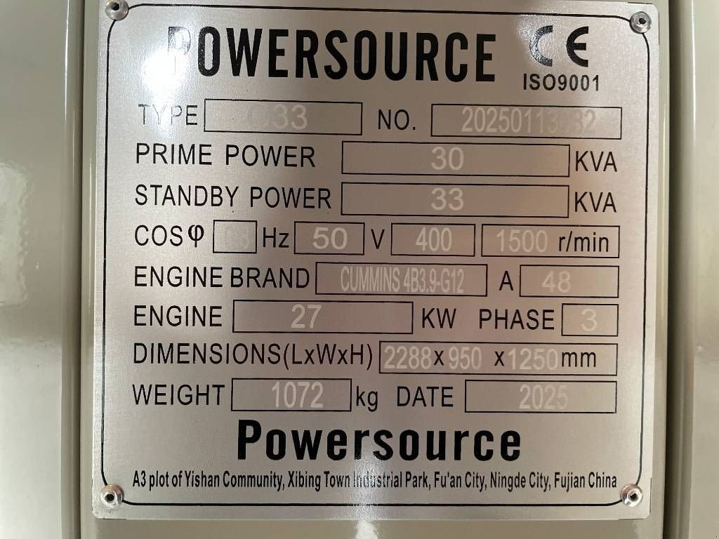 Notstromaggregat des Typs Cummins 4B3.9-G12 - 33 kVA Generator - DPX-19830.1, Neumaschine in Dordrecht (Bild 7)