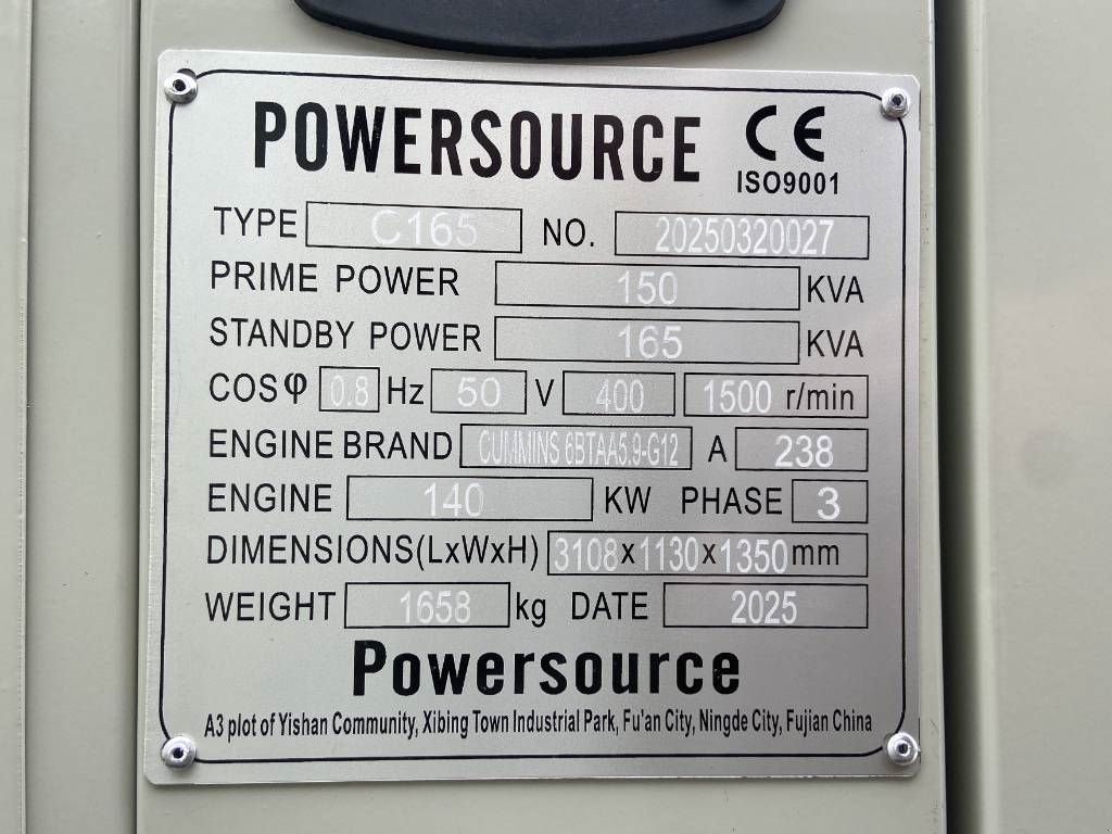 Notstromaggregat tipa Cummins 6BTAA5.9-G12 - 165 kVA Generator - DPX-19838, Neumaschine u Dordrecht (Slika 7)