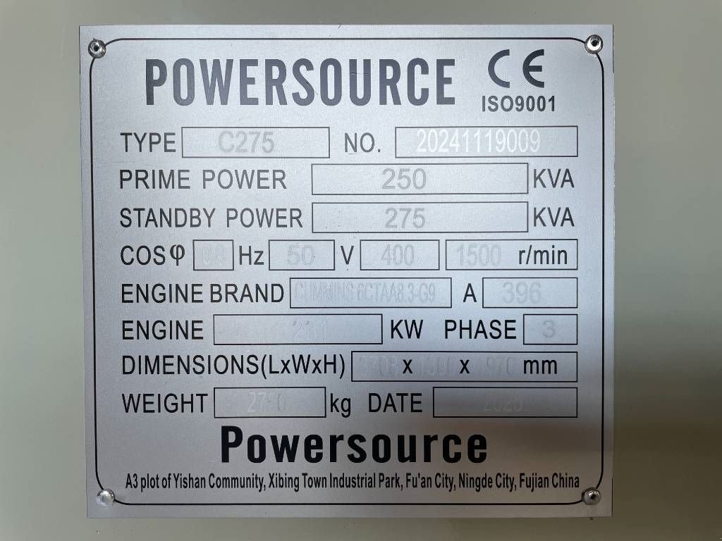 Notstromaggregat του τύπου Cummins 6CTAA8.3-G9 - 275 kVA Generator - DPX-19842, Neumaschine σε Dordrecht (Φωτογραφία 7)