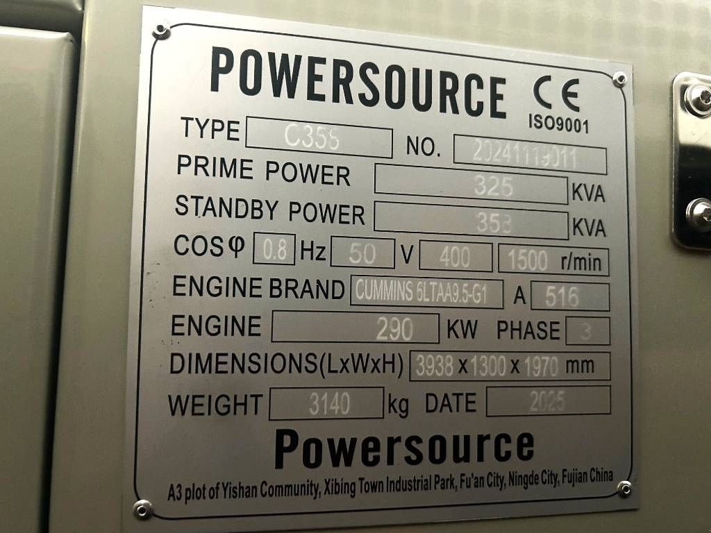 Notstromaggregat του τύπου Cummins 6LTAA9.5-G1 - 360 kVA Generator - DPX-19843, Neumaschine σε Dordrecht (Φωτογραφία 7)