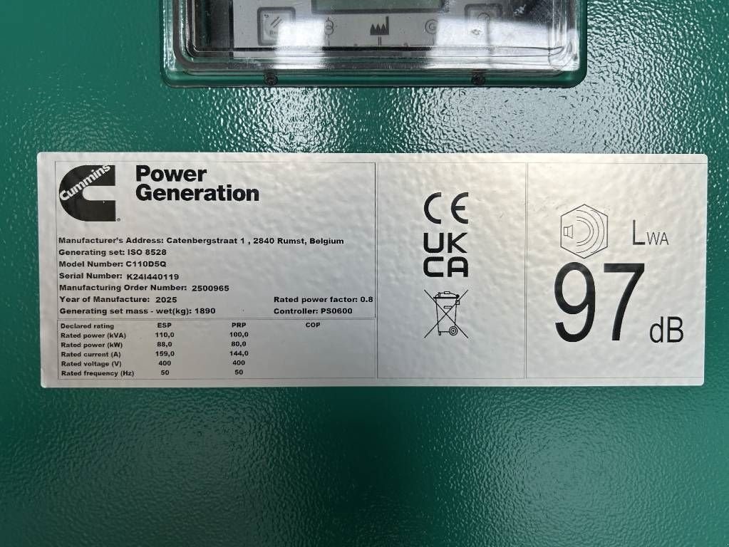 Notstromaggregat typu Cummins C110D5Q - 110 kVA Generator - DPX-18509-Q, Neumaschine v Dordrecht (Obrázek 7)